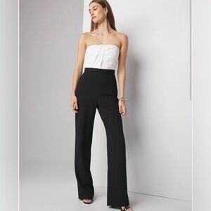 White House Black Market Strapless Draped Jumpsuit Size 0L NWT Removable Straps